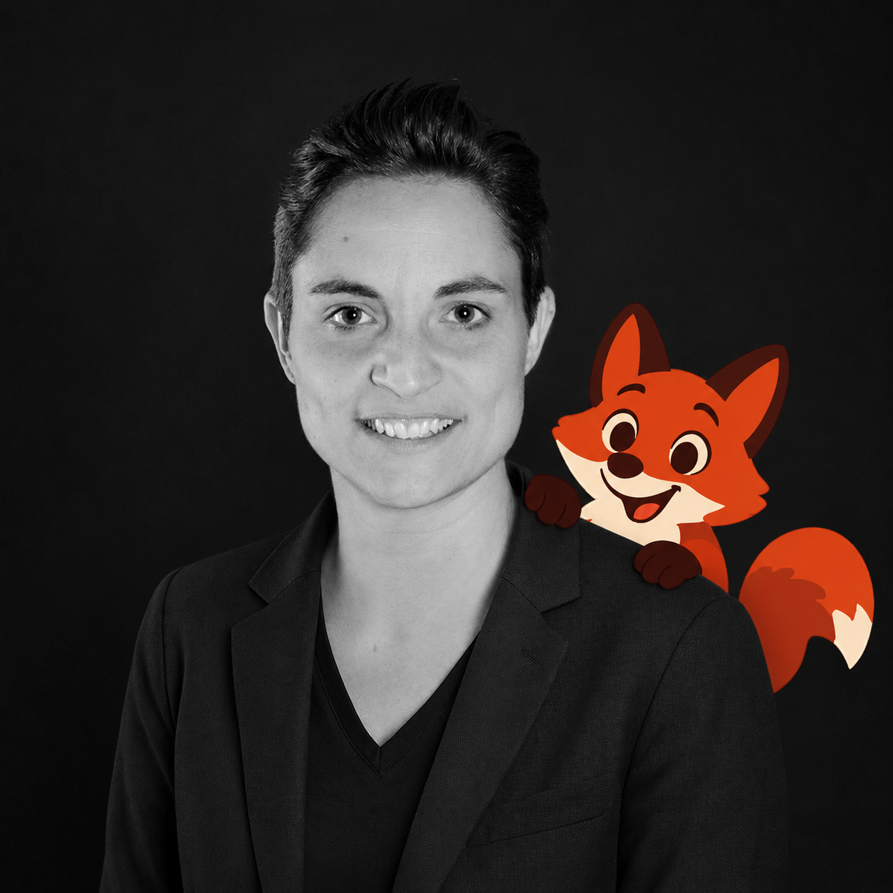 Solène Védrine, Product Designer, avec Foxy derrière son épaule